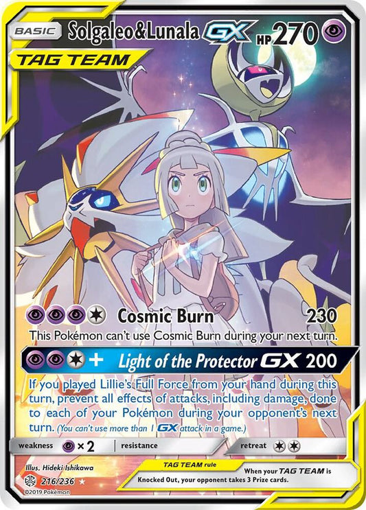Solgaleo & Lunala GX (Full Art) - SM: Cosmic Eclipse (216/236) - Near Mint